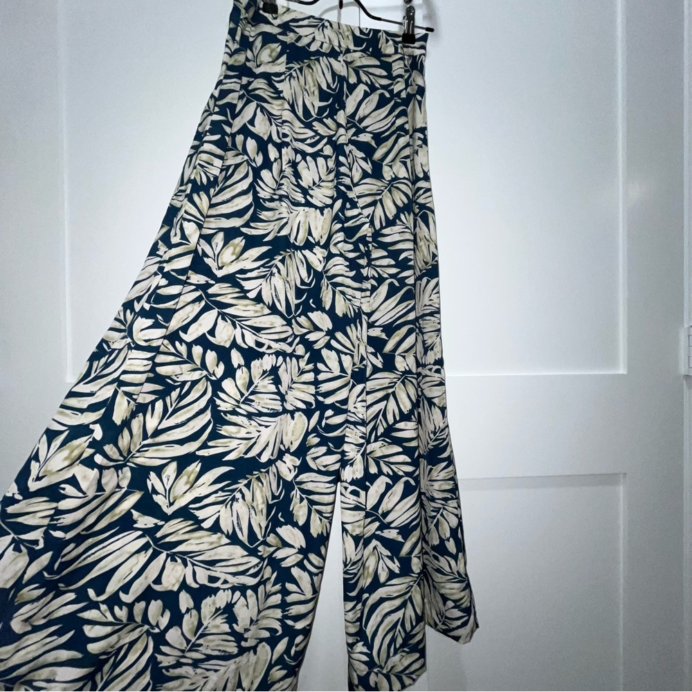 Floral Print Wide-Leg Pants